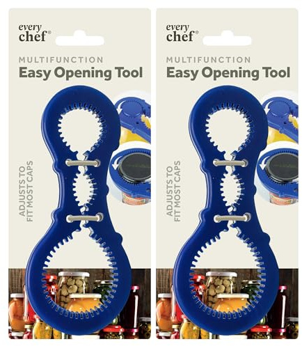 SOL 2pk Multifunction Easy Opening Tool – Jar & Bottle Opener for Elderly or Limited Grip – Non-Slip Kitchen Aid for Lids, Tabs, Pull Rings, Twist Caps & Beverage Bottles