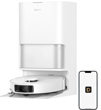 DREAME L40 Ultra Gen 2 Robot Vacuum and Mop with 25,000Pa Suction, Extendable Side Brush and Mop, All-in-One Self-Emptying & Cleaning Dock, Voice & App Control, White