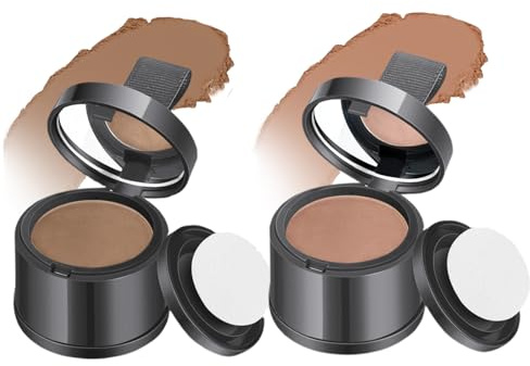 2 pièces poudre de retouche de racine coupe-vent et résistante à la transpiration pour femmes et Wen correcteur naturel anti-taches pour perte cheveux pour clairsemés, brun clair brun