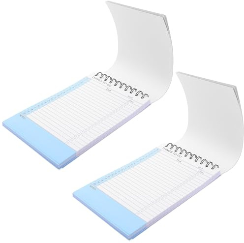 iplusmile Cuaderno Espiral con Lista de Tareas y Planificador Diario sin Fecha Tamaño Pequeño 825 X 55 Color Azul Claro Paquete de 2 Unidades para Organización Productividad y