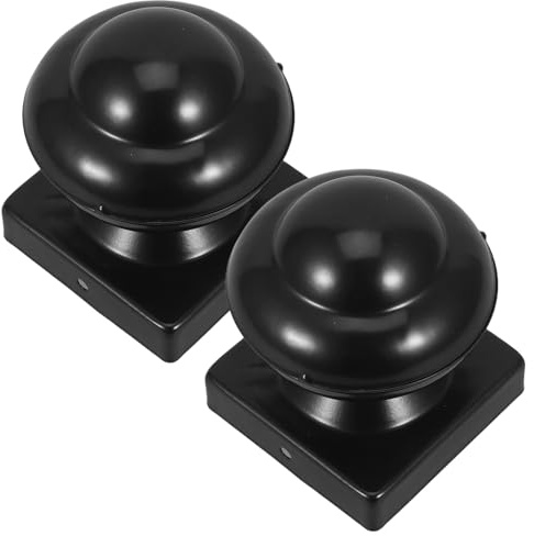 HOMSFOU Tapas para Postes de Cerca de Hierro Negro 80X80 MM 08 MM de Grosor Remates Decorativos Resistentes para Terraza y Jardín Accesorios para Protección y Acabado Exterior
