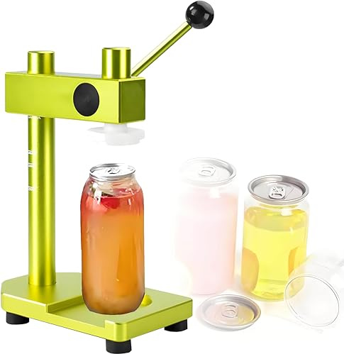 Konserveringsmaskin, Flaskförslutningsmaskin, Kommersiell Burkförslutningsmaskin, Lätt Flygplansaluminium, Behållare 250-700 Ml, Med Volymmätning, För Burkar Med En Höjd Av 91-168mm Yellow