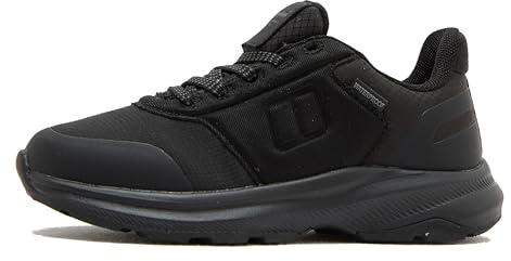 Berghaus Kids' Atom Waterproof Walking Shoes, Lightweight, Vegan, TPR Outsole, EVA Midsole, Lace Up, Hiking Footwear for Boys & Girls (Black, UK Footwear Size System, Big Kid, Numeric, Medium, 4)
