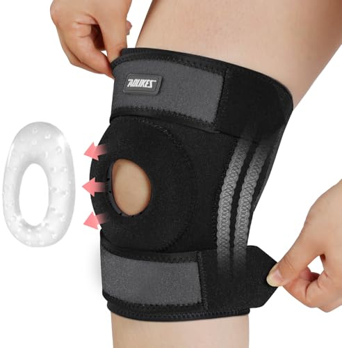 Fefod Rodilleras Menisco y Ligamento, Rodillera Ajustable en Neopreno para Mujer, Estabilizadores Laterales Dobles Ideal para Artritis, Rehabilitación y Prevención de Lesiones （Negro）