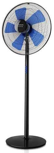 Taurus Boreal Elegance 16C Ventilador de columna oscilante, altura de 132 cm, 3 aspas/40 cm de diámetro, 40 W, negro y azul