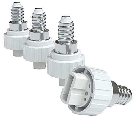 Eazy CASE 12x Lampensockel Adapter - Konverter für E14 Fassung auf G9 Lampenadapter für LED-/Halogen- und Energiesparlampen Sockeladapter, weiß