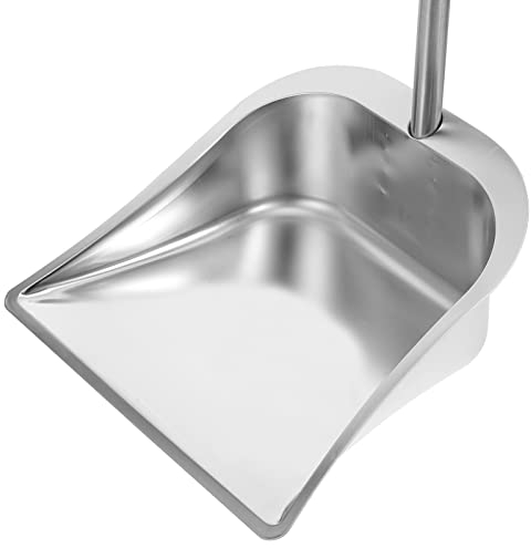 Cabilock Edelstahl Besen Und Kehrschaufel Set Aufrechtes Kehrset Bodenkehrer Kehrblech Handfeger und Schaufel Handbesen Bodenschaufel für Zuhause Küche Lobby Bodenkehren 79x27cm