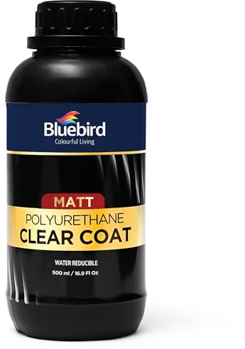 Bluebird Polyurethane Clear Coat for Furniture, Paintings, Water-Based Professional Varnish (Matt, 16.9 Fl Oz)