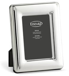 EDZARD Fotorahmen Bari für Foto 5x8 cm, edel versilbert, anlaufgeschützt