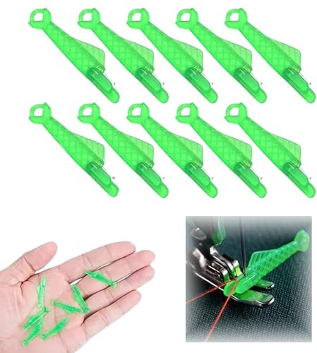 Will LIKE Lot de 10 enfile-aiguilles en plastique, enfile-aiguille automatique, enfile-aiguille pour machine à coudre, aide à l'enfilage d'aiguille à coudre ((grand))