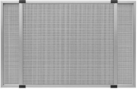 Zanzariera a Telaio Estensibile Unidirezionale - Rete in Fibra di Vetro - Telaio in Alluminio Anodizzato - Diverse Misure e Colorazioni Disponibili (Alluminio/Grigio, H50x70/132cm)