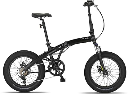 PACTO One Fatbike Vélo pliant 6 vitesses Cadre en aluminium Freins à disque Lumière LED 17 kg Noir
