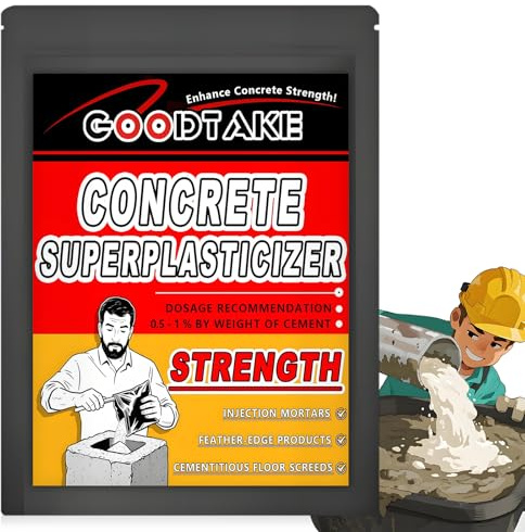 GOODTAKE Concrete Super Plasticizer, Concrete Admixture, High Range Water Reducer - Super plasticizer Cement Additive for Superior Strength, Workability (White, 16 oz)