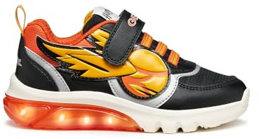 Geox Chaussures avec lumières Cyberdron pour Enfants sur le thème Harry Potter, Noir et Orange, Fermeture Velcro, Noir et orange, 32 EU