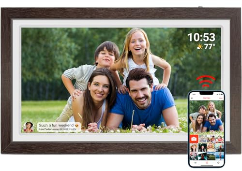 Cornice digitale da 21,5 pollici WLAN 32 GB di memoria, cornice digitale FHD IPS Touch Screen Ruotare automaticamente a parete Condividi foto/video istantaneamente tramite l'app Frameo
