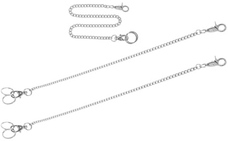 TOGEVAL Set 3 Pezzi Catenine Orologio da Tasca in Acciaio Inossidabile Argento Design Sofisticato per Pantaloni e Accessori Moda