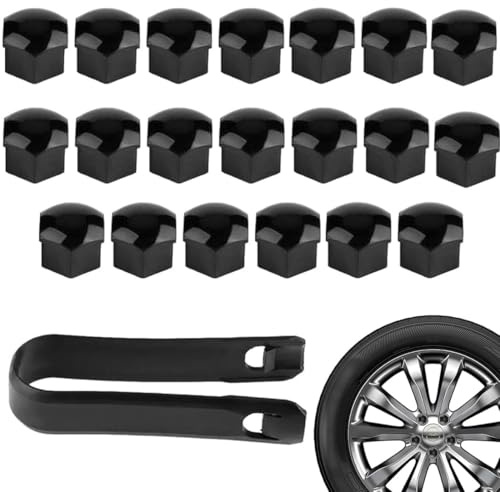 LAKJUOZ 20 Pcs Copridado Ruota 19Mm, Copri Bulloni Ruota Universali, Copridadi Bullone Ruota, Copridadi Ruota, Tappi Ruote Auto, Copridadi Esagonali Per Pneumatici Con 1 Strumenti Di Rimozione