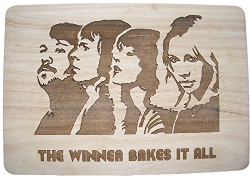 ABBA Inspired Gift Wooden Chopping Cutting Cheese Board by FASTCRAFT UK (Premium Hardwood 30x20x1.5 cm)