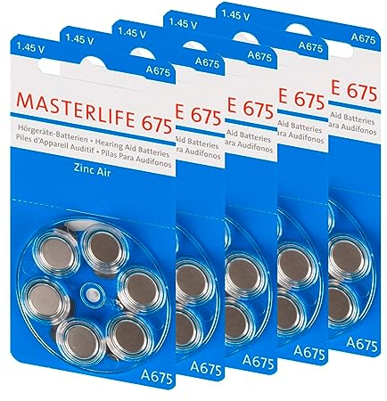 MASTERLIFE BATTERIEN Typ 675 PR44 HÖRGERÄTE BATTERIE A675 (30)
