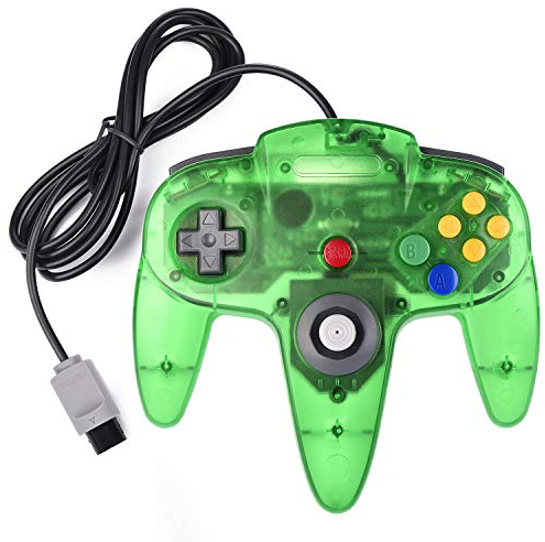 suily Game Controller für Retro 64-Bit N64, Kabelgebundener Gamepad Controller Joystick für N64 Konsole N 64 System(klares grün)