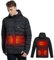 Beheizbare Jacke mit Powerbank,Herren Heizjacke 14400mAh 7.4V,Beheizte Jacken with Kapuze,Warme Jacke Heizjacke mit 5 Heizstufen Wasserdicht Wintermäntel Körperwärmer zum Outdoorarbeiten Skifahren
