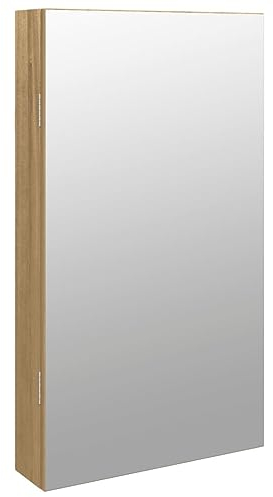 vidaXL Armadio Portagioie a Specchio con Luci LED a Parete