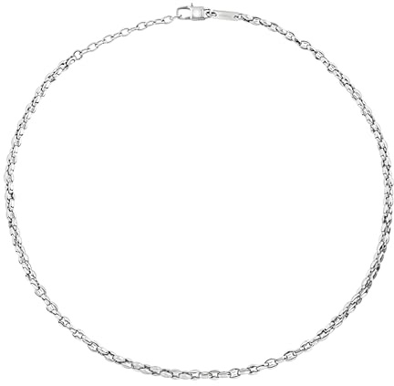 Breil, Collezione Nexus, Collana Uomo, Accessorio Uomo Semplice e Originale, in Acciaio, con Sottile Catena a Maglie Tondeggianti, Pratica Chiusura, Lunghezza Regolabile 47-52 cm, Color Silver
