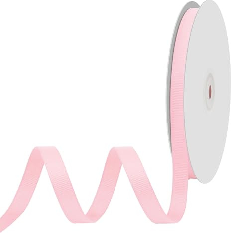 BVIEAKD 10mm x 45m lt Pink Grosgrain Ribbon lt Pink Ribbon for Gift Wrapping Very Suitable for Weddings Decoration Bouquet Arts Craft Sewing Hair Bow Invitation