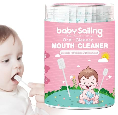 Zungenmullreiniger, Baby-Mundreiniger,30 Stück Zungenreiniger-Skim-Gaze | Tragbare Zahnbürste, Zungenreiniger, Magergaze, flexible Baby-Zahnbürste für die Mundpflege von Baby- und Kinderzungen