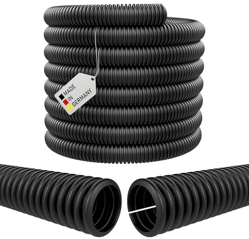 Wellrohr Wellschlauch Solar Elektro Leerrohr Kabel Schutz Rohr Isolierrohr Marderschutz (NW 29 / ungeschlitzt (geschlossen) - 25 m)