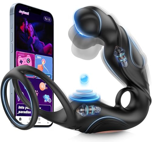 Analvibratoren für Mann Prostata Stimulation Männer mit 360° Tiefe Analdehnung Massage & 9 Intensiv Vibrationsmodi, KI-Intelligenz Analplug Anal Vibrator Sex Spielzeug die Männer Penisring APP Tagnaff