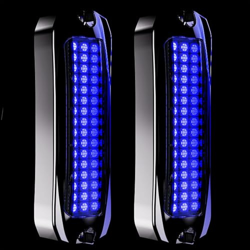 Greluma 2 Pz Impermeabile 48 LED barca marine luci a LED cortesia interni ponte/navigazione/transom cabina di poppa illuminazione per pontone,barche da pesca,kayak,barca a vela,12/24V,blu
