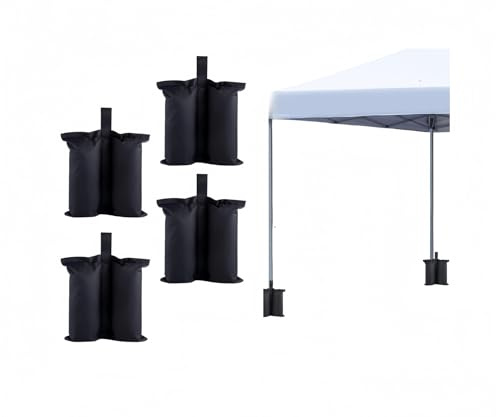 NIUDYP Juego de 4 sacos de arena para cargas pesadas, 32 kg, 800D, diseño de doble tubo, para protección contra tormentas e inundaciones, extremadamente estables para marquesinas y toldos, costuras