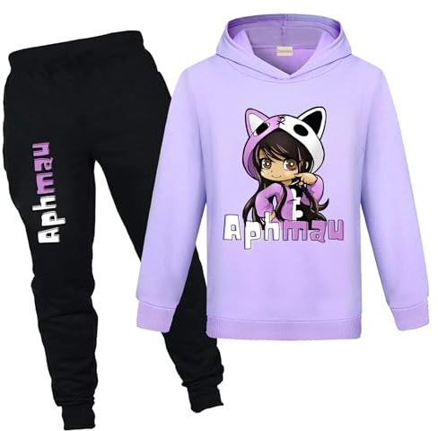 Duoxinbos Youtube Games Merch Girls Tracksuit Hoodie & Joggers Pant 2Pcs Outfit Kids Cartoon Casual Clothing