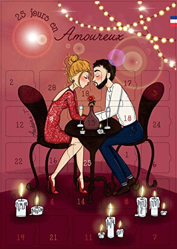 Calendrier de l’Avent Couple En amoureux A3 | Calendrier de l'Avent ou de l'Après, 25 Défis romantiques à Deux, Saint-Valentin, Anniversaire ou Noël, Chevalet inclus