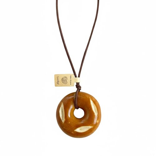 HXFIZQQ Handgjord bagel bröd berlock, verklighetstrogen brödform, handgjord, dekoration för halsband/väskor/nyckelringar, present till bakentusiaster, söt och unik gåva