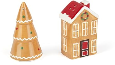 Excelsa Wonderful Ginger Set Sale e Pepe Natalizio in Ceramica, Design Casa e Albero Pan di Zenzero