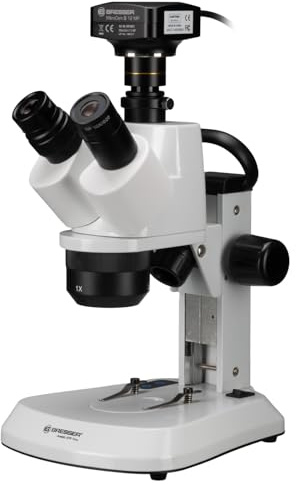 Bresser Stereo-Mikroskop Set mit 12MP MikroCam II Kamera, 3 Vergrößerungen (10x, 20x, 40x), trinokular, LED-Beleuchtung, USB 3.0