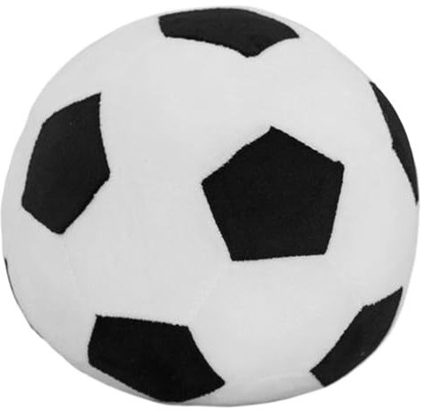 BEAHING Hundfotboll 18 cm rund svart och vit hundbollar interaktiv leksaksboll för att hämta, multifunktionella bollar för barn och barn