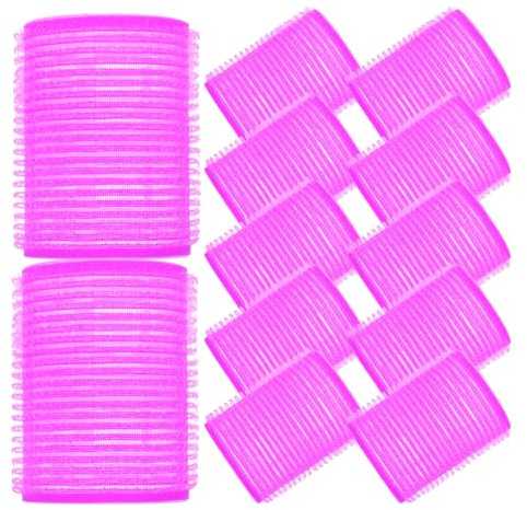 IWOWHERO Lot de 12 Outil de Coiffure Pratique et Gain de Temps Bigoudis en Plastique Bigoudis 45mm pour Grandes Boucles Wavy Couleur Aléatoire pour Coiffure pour Femmes et Filles