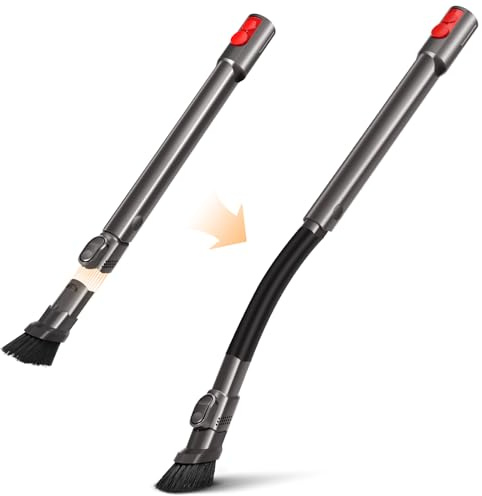 Flexible Crevice Tool Vacuum Attachments Compatible with Dyson V7 V8 V10 V11 V12 V15 Gen5 G5 Vacuum Cleaner 971433-01, Extendable Quick Release Slim Nozzle Brush for Hard-to-Reach Gaps