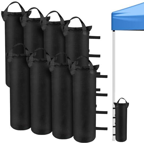 OBYCPIN Poids pour Tonnelle 8 Sacs de Sable - 10kg par Sac de Lestage, Tonnelle 3x3m et Pavillon de Jardin - Tissu Oxford 600D pour Lest de Tente, Plage et Extérieur