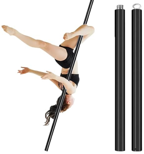 Minglez Barre de Pole Dance Barre de Pole Dance en Silicone pour Figures Aériennes, Barre de Danse Portable et Ajustable, Idéale pour Les Appartements, Barre de Danse pour Débutants(Black,2.0m/6.6ft)