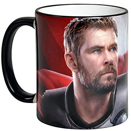 Elbenwald Marvel Tasse Avengers Endgame Thor Rundumdruck 320 ml Keramik rot