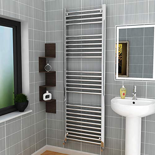 1600 x 300 mm Straight Heated Towel Rail Chrome Bathroom Ladder Radiator - All Sizes