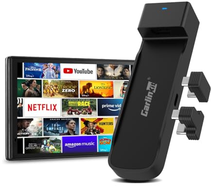 Carlinkit FireDrive Link Pro - Stream Fire TV Stick in Your Car via Wired CarPlay Conversion, Perfect for Long Drives and Road Trips, Compatible with Wired CarPlay Vehicles(Not Included TV Stick!)