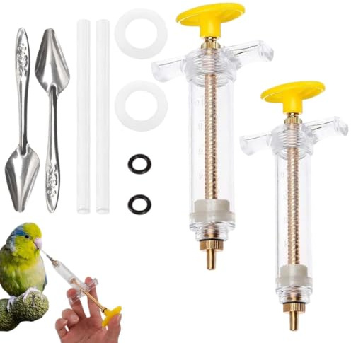 GXGM 2 Pcs Para Pajaros Papilleros Alimentador, Alimentación Manual para loros,Tubos de Alimentación para Pájaros,Para loros Pequeños,Pájaros Jóvenes,Tubo de Silicona Ultrasuave (10 ml + 20 ml)