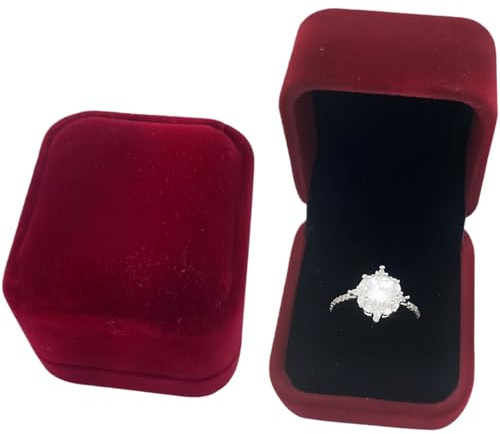 Apaichang 2 Pack Velvet Ring Box Classic Single Ring Gift Case for Bridal or Lovers ，Earring Jewellery Storage Case Suitable for Proposal Engagement Wedding Birthday