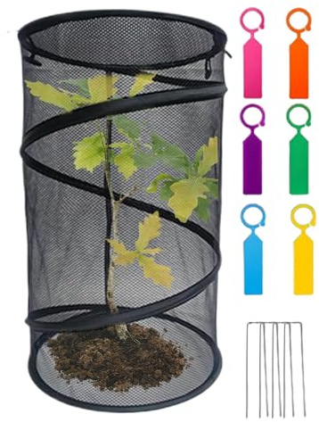 Cubiertas para plantas de animales, redondas, reutilizables, plegables, transpirables, suministros de jardinería con estacas, protección de jardín contra animales, para interiores, invierno, temporada