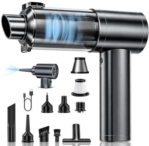 Aspiradora Mini sin Hilo, Aspiradora a Mano, Aspiradora para vehículos,Aspiración Potente 27000Pa con Motor sin Cepillo,4 en 1 Aspiradora para Mascotas,para Oficina,Coche,Casa Escenas Diversas